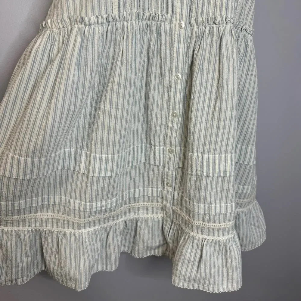 Free People Women's Desert Days Stripe Babydoll Mini Dress Beach Vacation Sz S